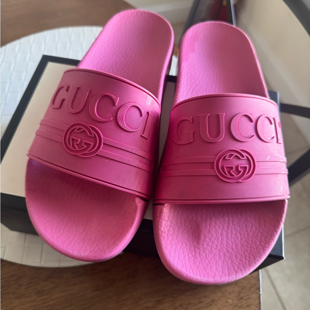 Pink Gucci Slides
